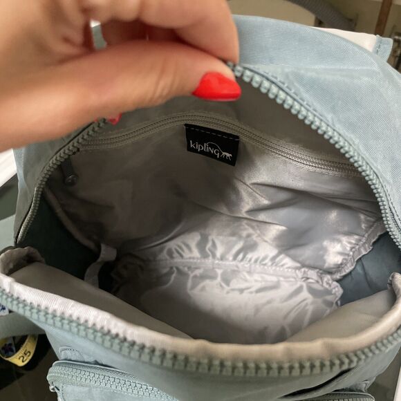 Kipling Backpack Queenie Mystic Blue Travel Carry On nylon knapsack - Picture 10 of 12